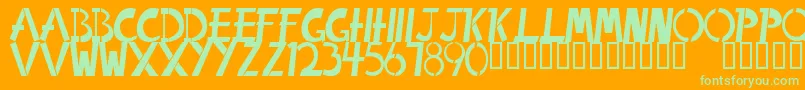 IrregularUrban Font – Green Fonts on Orange Background