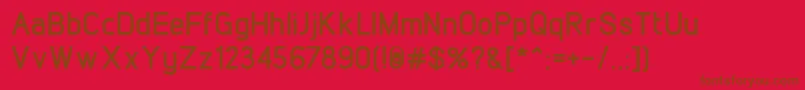 LintelBold-Schriftart – Braune Schriften auf rotem Hintergrund