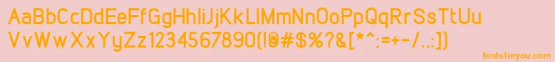 フォントLintelBold – オレンジの文字がピンクの背景にあります。