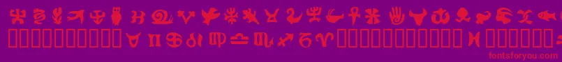 FrutigersymbolsPositiv Font – Red Fonts on Purple Background