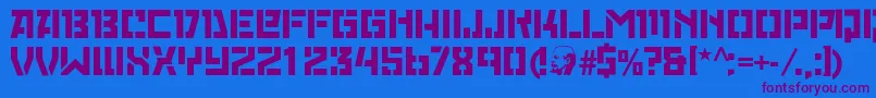 Red October Stencil Font – Purple Fonts on Blue Background