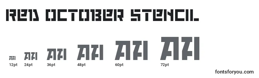 Размеры шрифта Red October Stencil