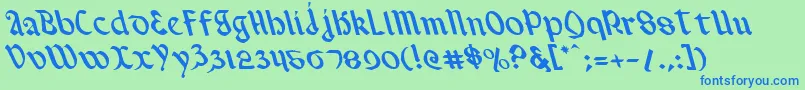 Valeriusl-Schriftart – Blaue Schriften auf grünem Hintergrund