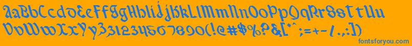 フォントValeriusl – オレンジの背景に青い文字