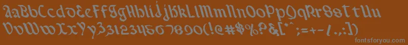 Valeriusl-fontti – harmaat kirjasimet ruskealla taustalla