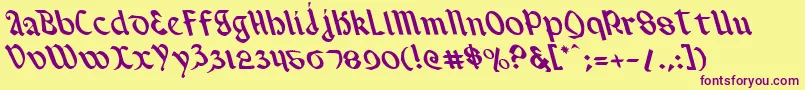 Valeriusl Font – Purple Fonts on Yellow Background