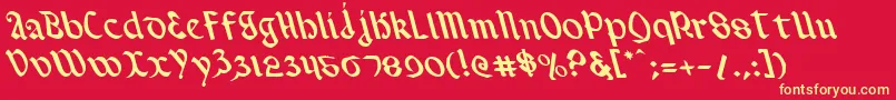 Valeriusl-Schriftart – Gelbe Schriften auf rotem Hintergrund