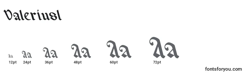Valeriusl Font Sizes