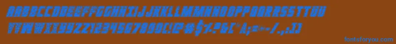 Ironforgeplateital Font – Blue Fonts on Brown Background