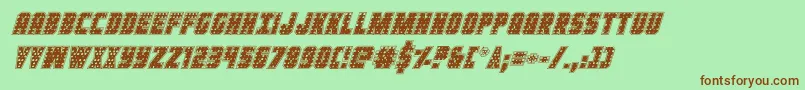 Ironforgeplateital Font – Brown Fonts on Green Background