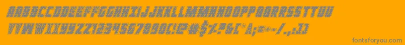 Czcionka Ironforgeplateital – szare czcionki na pomarańczowym tle