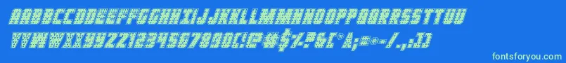 Ironforgeplateital Font – Green Fonts on Blue Background