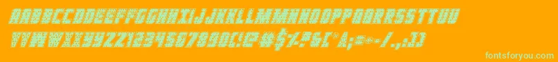 Ironforgeplateital Font – Green Fonts on Orange Background