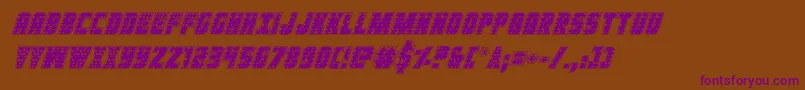 Ironforgeplateital Font – Purple Fonts on Brown Background