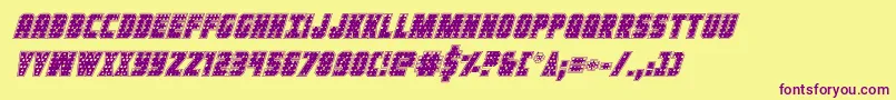 Ironforgeplateital Font – Purple Fonts on Yellow Background