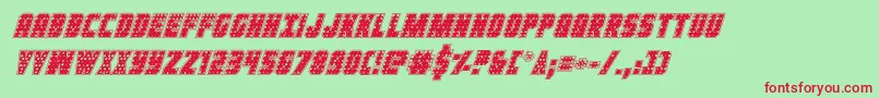 Ironforgeplateital Font – Red Fonts on Green Background