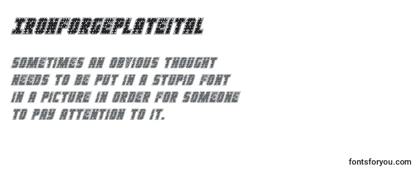 Review of the Ironforgeplateital Font