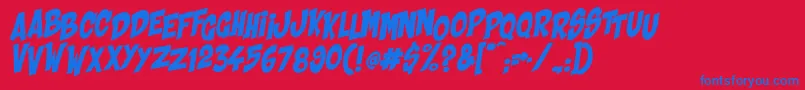 ShakaPow Font – Blue Fonts on Red Background