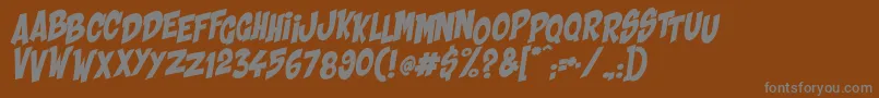 ShakaPow Font – Gray Fonts on Brown Background