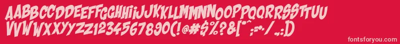 フォントShakaPow – 赤い背景にピンクのフォント