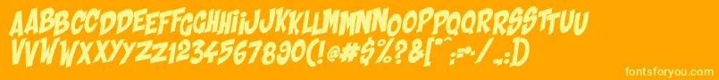 Więcej informacji o czcionce ShakaPow Czcionka ShakaPow – żółte czcionki na pomarańczowym tle