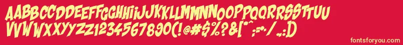 ShakaPow Font – Yellow Fonts on Red Background