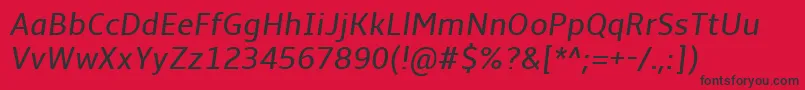 AmbleItalic-Schriftart – Schwarze Schriften auf rotem Hintergrund