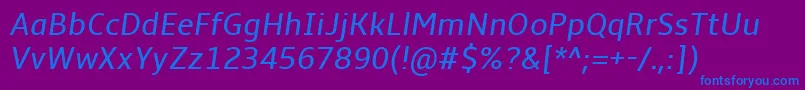 Lisätietoja AmbleItalic-fontista AmbleItalic-fontti – siniset fontit violetilla taustalla