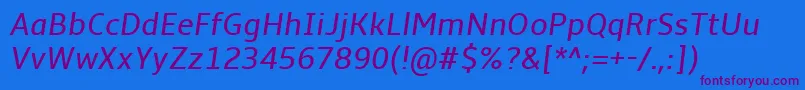 AmbleItalic-fontti – violetit fontit sinisellä taustalla