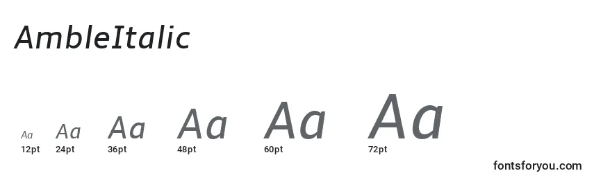 Размеры шрифта AmbleItalic