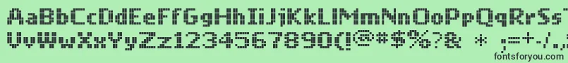Mobile Font – Black Fonts on Green Background