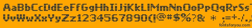 Mobile-fontti – mustat fontit oranssilla taustalla