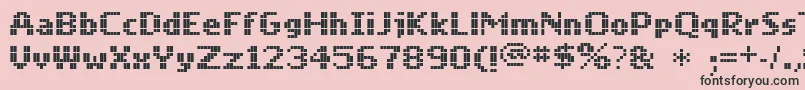 Mobile-fontti – mustat fontit vaaleanpunaisella taustalla