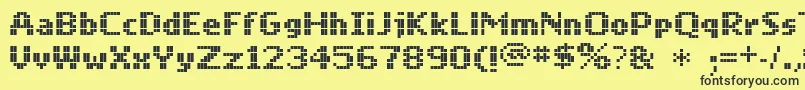 Mobile-fontti – mustat fontit keltaisella taustalla
