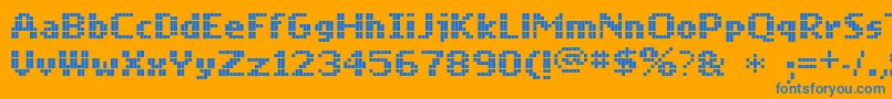 Mobile-fontti – siniset fontit oranssilla taustalla