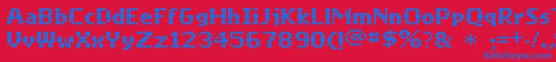 フォントMobile – 赤い背景に青い文字