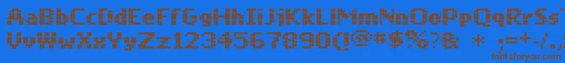 Шрифт Mobile – коричневые шрифты на синем фоне