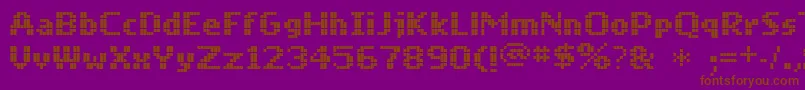 Mobile-fontti – ruskeat fontit violetilla taustalla