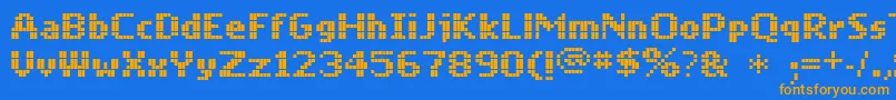 Mobile Font – Orange Fonts on Blue Background