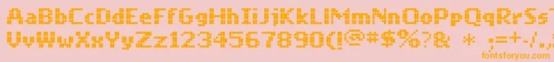 フォントMobile – オレンジの文字がピンクの背景にあります。