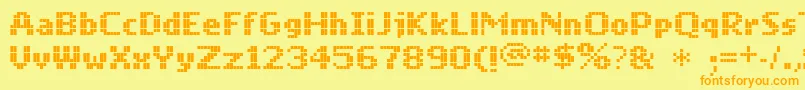 Mobile Font – Orange Fonts on Yellow Background