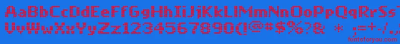 フォントMobile – 赤い文字の青い背景