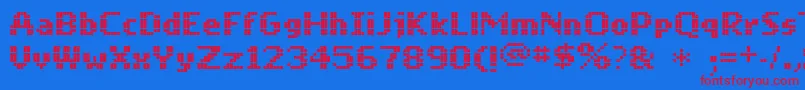 Czcionka Mobile – czerwone czcionki na niebieskim tle