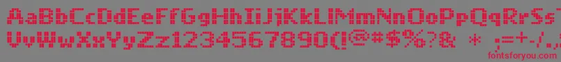 Czcionka Mobile – czerwone czcionki na szarym tle