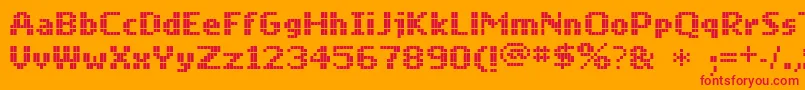 フォントMobile – オレンジの背景に赤い文字