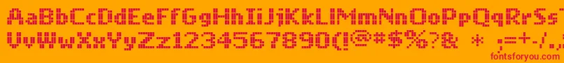 Mobile Font – Red Fonts on Orange Background