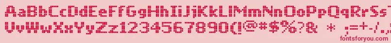Mobile-fontti – punaiset fontit vaaleanpunaisella taustalla