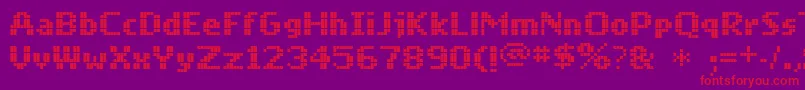 Mobile-fontti – punaiset fontit violetilla taustalla