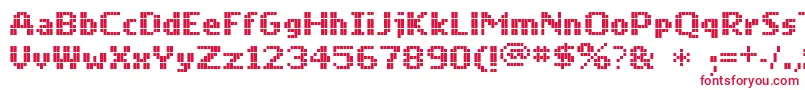 Mobile-fontti – punaiset fontit valkoisella taustalla