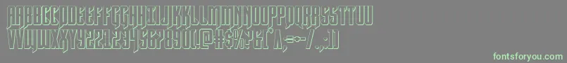 Hawkmoon3D Font – Green Fonts on Gray Background